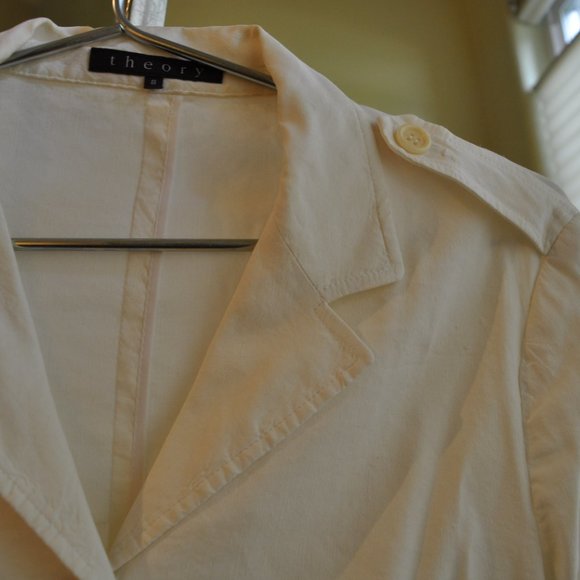 Theory White Linen Jacket - Picture 6 of 7